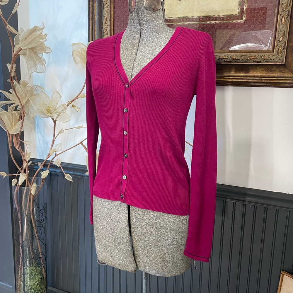 Ines De La Fressange Paris X Uniqlo Cotton Ribbed Knit Cardigan - Sz S 🧡🎀 - Picture 4 of 10